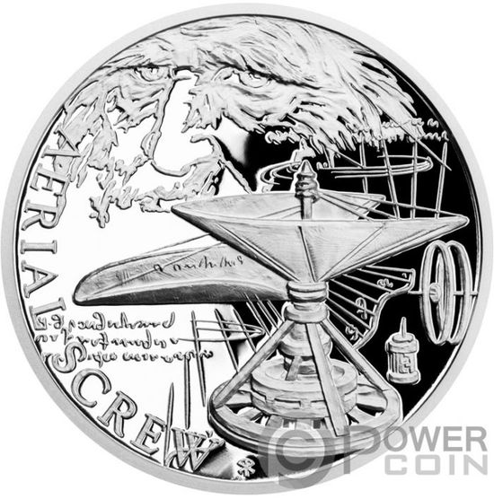 Серия монет «Изобретения Леонардо да Винчи» Ниуэ