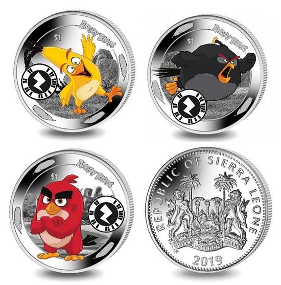 Набор монет "Angry Birds" Сьерра-Леоне 2019