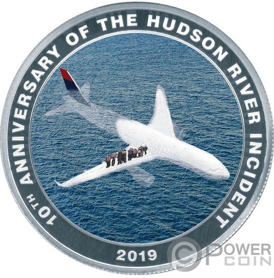 Монета «Чудо на Гудзоне» («Miracle On The Hudson») Острова Кука 2019