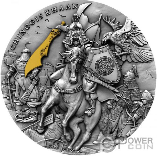 Монета "Чингисхан" Ниуэ 2019