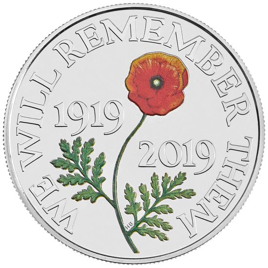 Монета «100-летие дня памяти» Великобритания 2019
