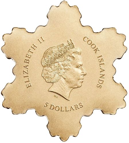 Монета «Снежинка» («Snowflake») Острова Кука 2019