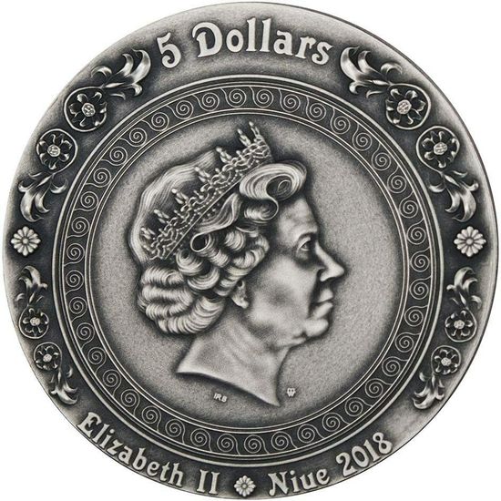 Монета «Афина и Миневра» Ниуэ 2019