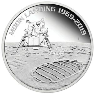 Монета «50-летие первой посадки человека на Луну» Австралия 2019