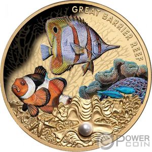Монета «Большой барьерный риф» («GREAT BARRIER REEF») Ниуэ 2020