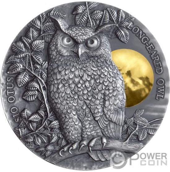 Монета «Длинноухая сова» («LONG EARED OWL»)  Ниуэ 2019