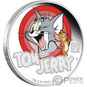 Монета «80 лет Том и Джерри» Тувалу 2020