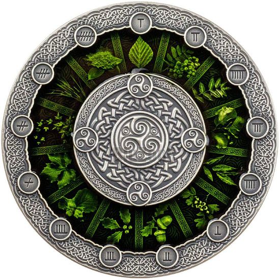 Монета «Кельтский календарь» («CELTIC CALENDAR») Ниуэ 2020