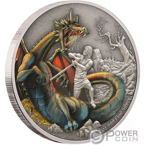 Монета «Норвежский дракон» («NORSE DRAGON») Ниуэ 2020