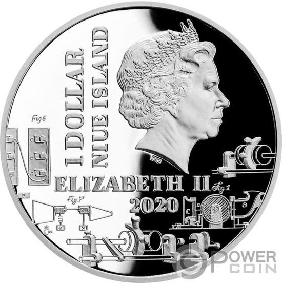 Монета «Томас Эдисон» («THOMAS ALVA EDISON») Ниуэ 2020