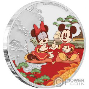 Монета «Удачи Минни и Микки. Год мыши» («GOOD FORTUNE Mickey Minnie Year of the Mouse») Ниуэ 2020