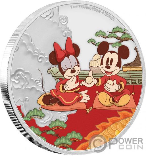 Монета «Удачи Минни и Микки. Год мыши» («GOOD FORTUNE Mickey Minnie Year of the Mouse») Ниуэ 2020