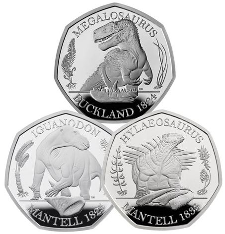 Монеты «Коллекция Динозаурии» («Dinosauria Collection») Великобритания 2020