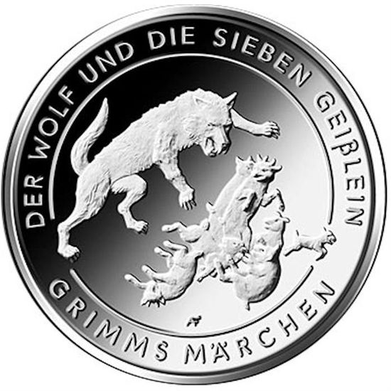 Монета "Волк и семеро козлят" («The Wolf and the Seven Young Goats») Германия 2020