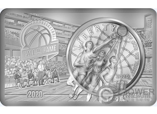 Монета «Зал славы. Баскетбол» («HALL OF FAME Basketball») США 2020