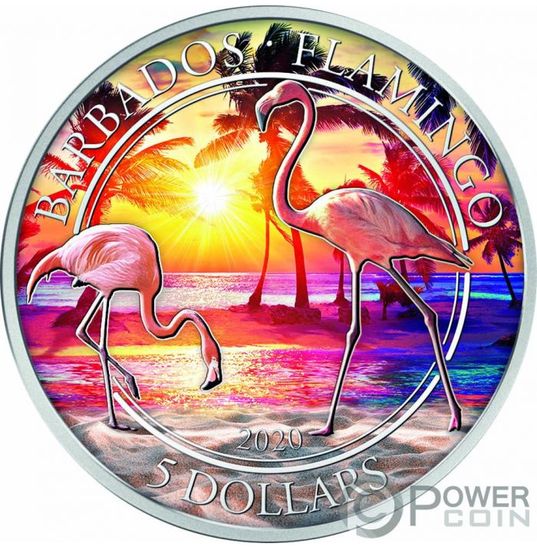 Набор монет «Тропический фламинго» («TROPICAL FLAMINGO») Барбадос 2020