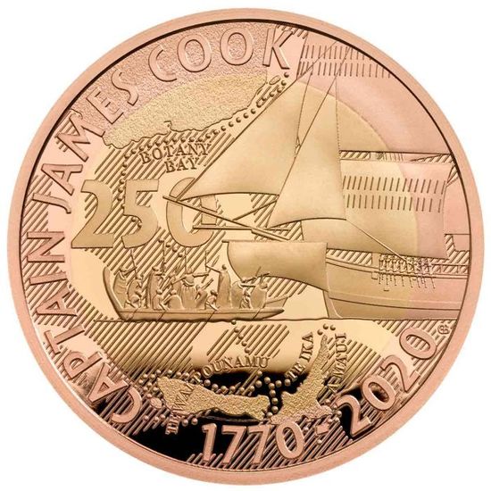 Монеты «250 лет со дня путешествия капитана Дж. Кука» («Captain Cook's Voyage of Discovery 250th Anniversary») Великобритания 2020