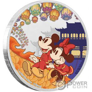 Монета «Счастливые Микки и Минни. Год мыши» («HAPPINESS Mickey Minnie Year of the Mouse Disney») Ниуэ 2020