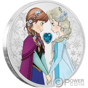 Монета «Анна и Эльза сестры навсегда» («ANNA AND ELSA SISTERS FOREVER») Ниуэ 2020