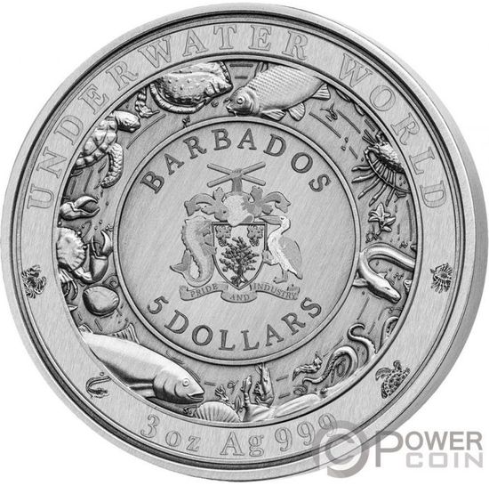 Монета «ОСЬМИНОГ» («OCTOPUS») Барбадос 2021