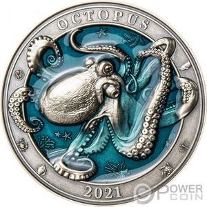Монета «ОСЬМИНОГ» («OCTOPUS») Барбадос 2021