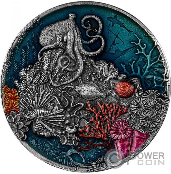 Монета «Коралловый риф» («CORAL REEF») Ниуэ 2021