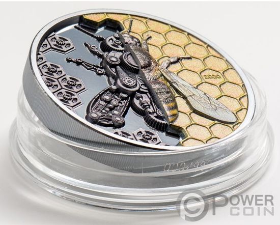 Монета «Механическая пчела» («MECHANICAL BEE») Монголия 2021