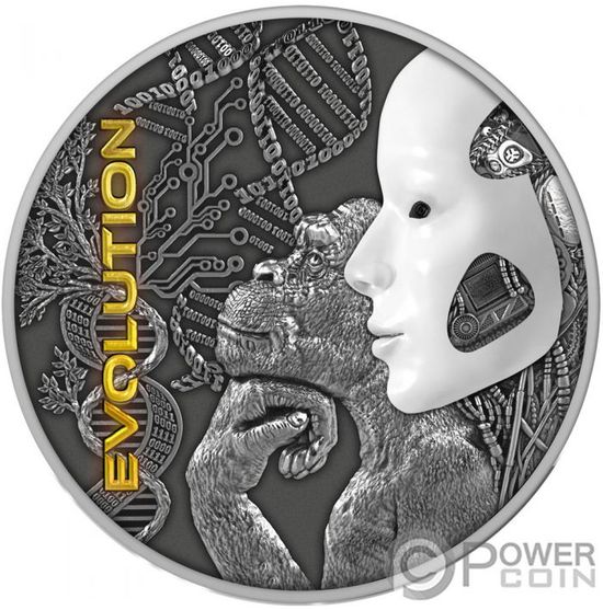 Монета "Эволюция" Ниуэ 2022