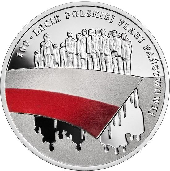 Монета «100 лет национальному флагу Польши» Польша 2019