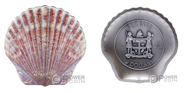 Монеты «Морская ракушка» Фиджи 2019
