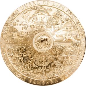 Монеты «Колесо Жизни Самсары» («Samsara Wheel of Life») Острова Кука 2019