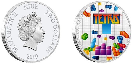 Монета «Тетрис» Ниуэ 2019