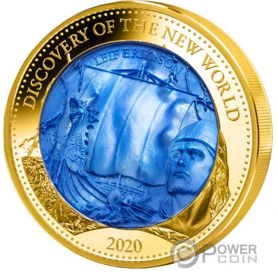 Монета "Открытие нового мира" ("DISCOVERY OF THE NEW WORLD") Соломоновы Острова 2020