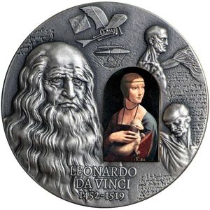 Монета «500 лет со дня смерти Леонардо Да Винчи» Камерун 2019