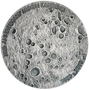 Монета «50 лет первой лунной высадки» Конго 2019