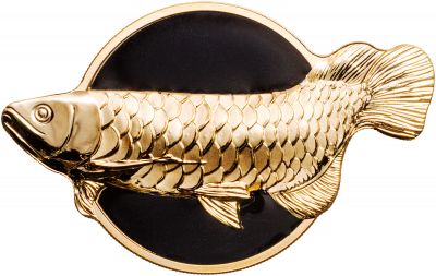 Монета «Золотая Арована -Рыба-дракон» («Dragonfish Golden Arowana») Палау 2019
