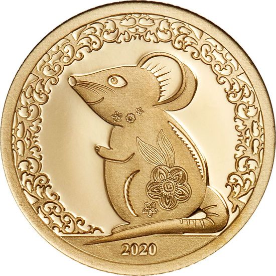Монета "Год мыши" Монголия 2019