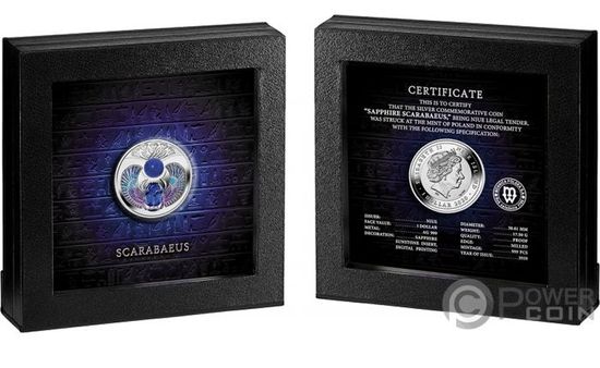 Монета «Сапфировый скарабей» (SAPPHIRE SCARABAEUS) Ниуэ 2020