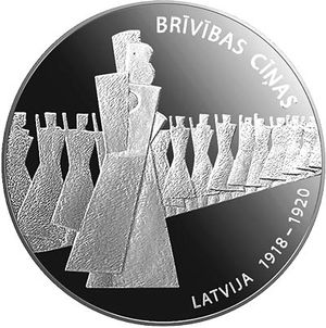 Монета «Борьба за свободу» Латвия 2019