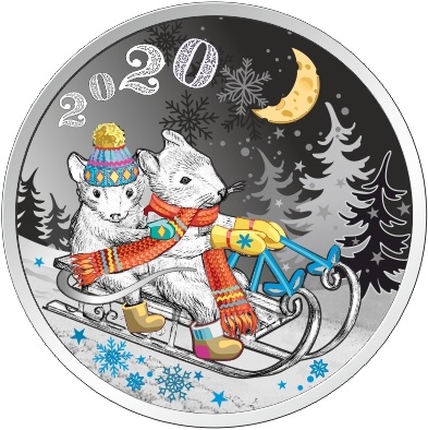 Монета "Год мыши" Лаос 2020