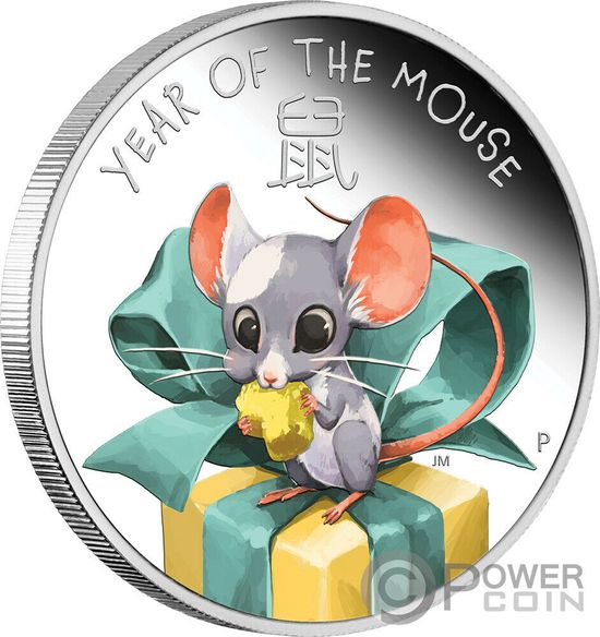 Монета "Год мыши бэби" Тувалу 2020