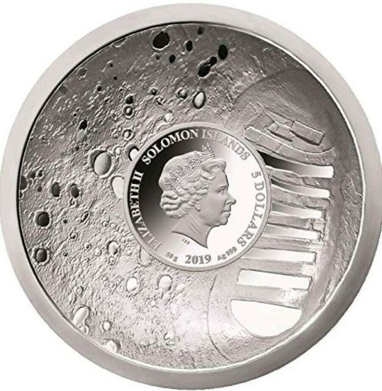 Монета «50 лет лунной посадке» («MOON LANDING 50th ANNIVERSARY») Соломоновы Острова 2019