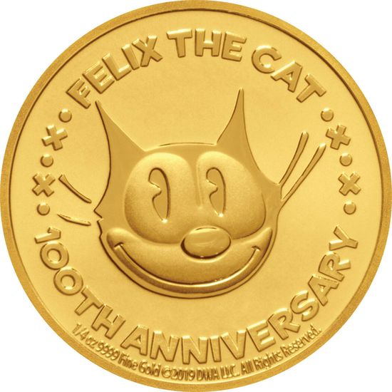 Монета «100 лет коту Феликсу» Ниуэ 2019