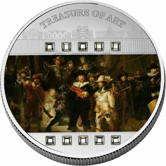 Монета «Ночной дозор. Рембрандт» («Nightwath Rembrandt») Камерун 2020