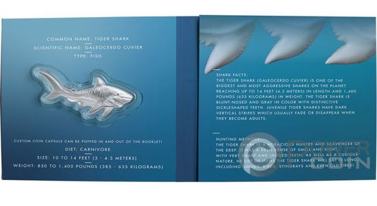 Монета «Тигровая акула» («TIGER SHARK») Соломоновы острова 2020