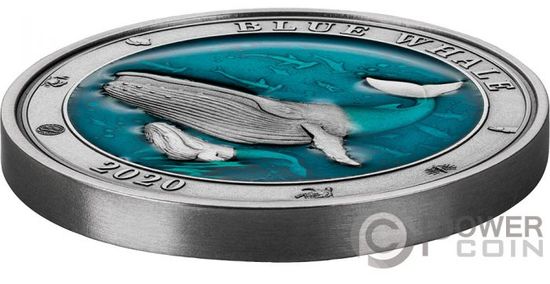 Монета «Голубой кит» Барбадос 2020