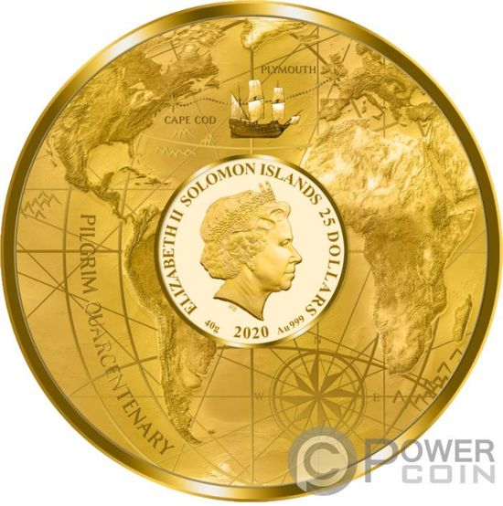Монеты «400 лет плавания «Мейфлауэра» («MAYFLOWER») Соломоновы Острова 2020