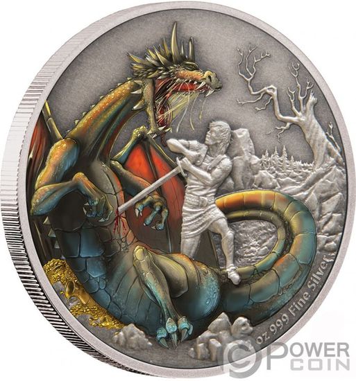 Монета «Норвежский дракон» («NORSE DRAGON») Ниуэ 2020