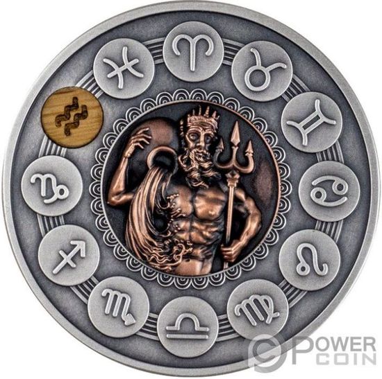 Монеты «Водолей» («AQUARIUS»), «Рыбы» («PISCES») и «Овен» («ARIES») Ниуэ 2020