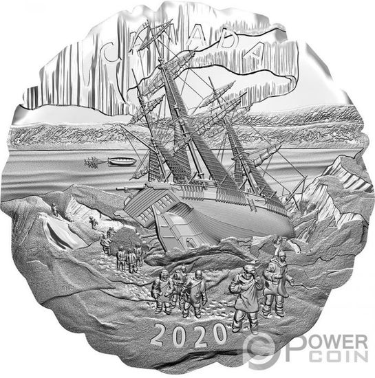 Монета «Потерянные корабли Франклина» («FRANKLINS LOST ARCTIC EXPEDITION Ship») Канада 2020